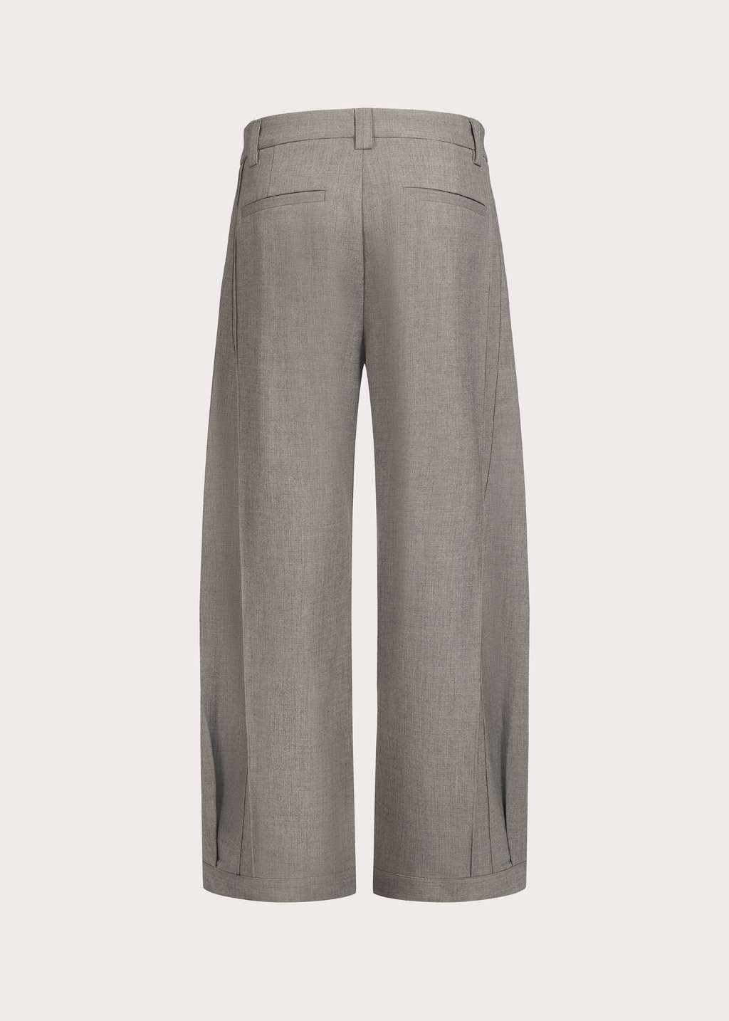 Quilted Pleated Silhouette Trousers Khaki