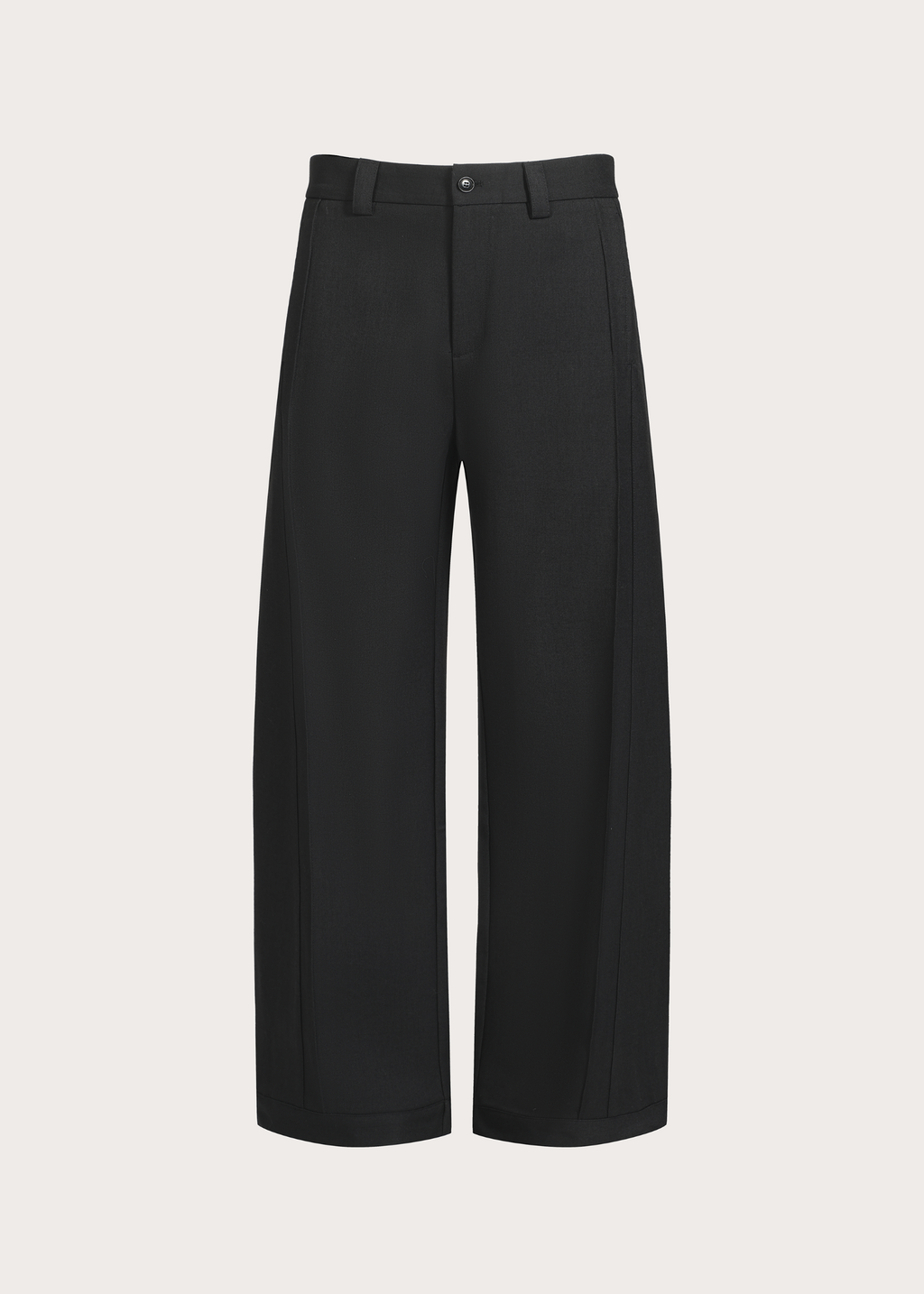 Quilted Pleated Silhouette Trousers Carbon Gray