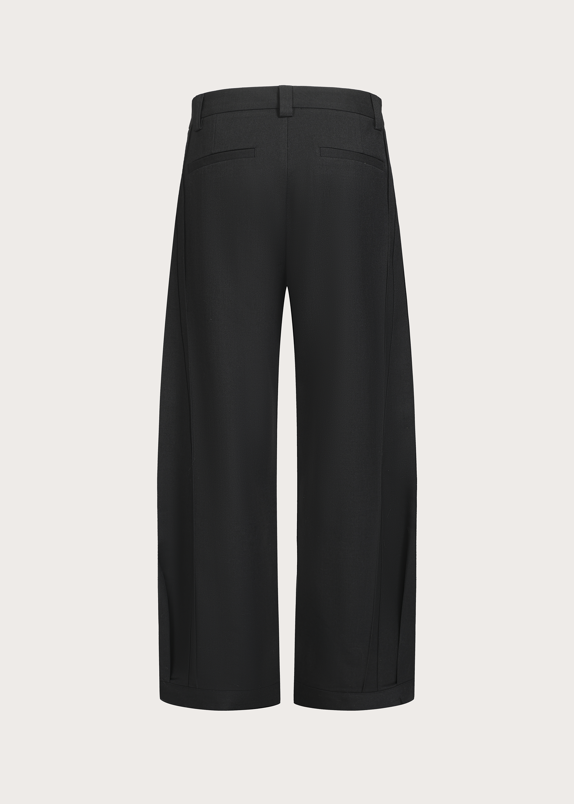 Three-dimensional quilted pleated design silhouette trousers Carbon gray