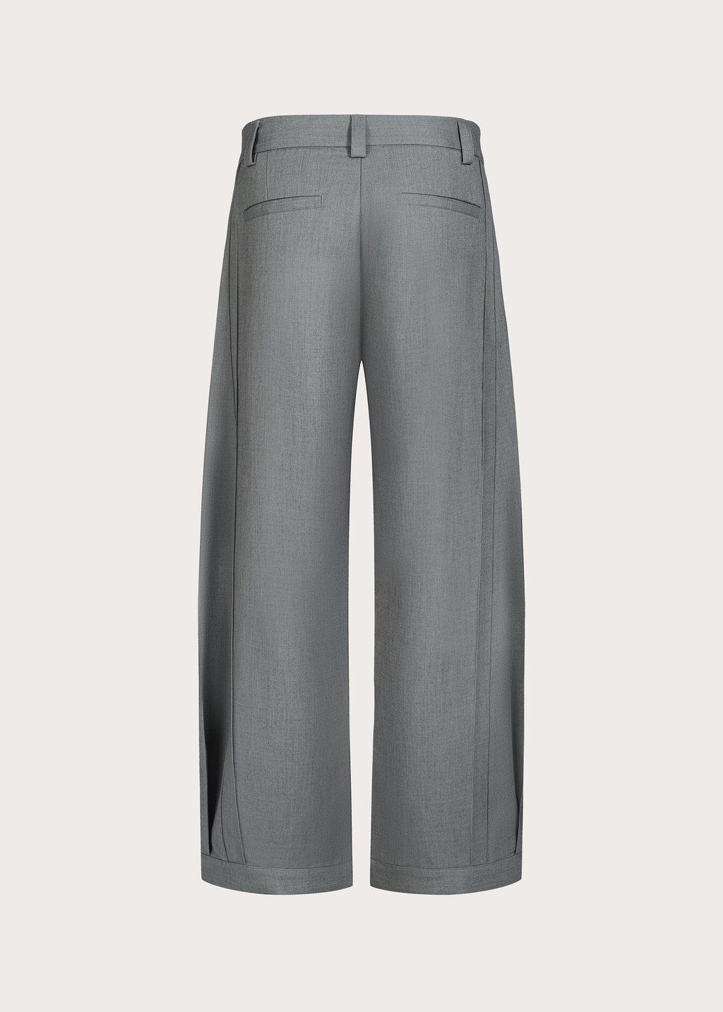 Quilted Pleated Silhouette Trousers Grey