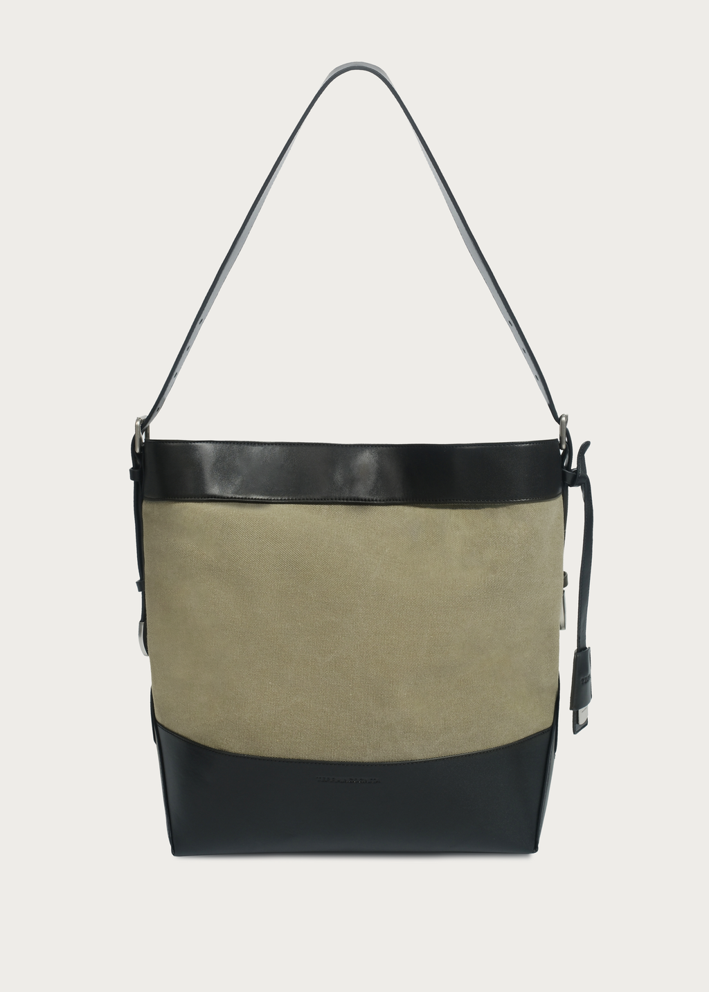 Patchwork Washed Canvas Tote Bag Moss Green