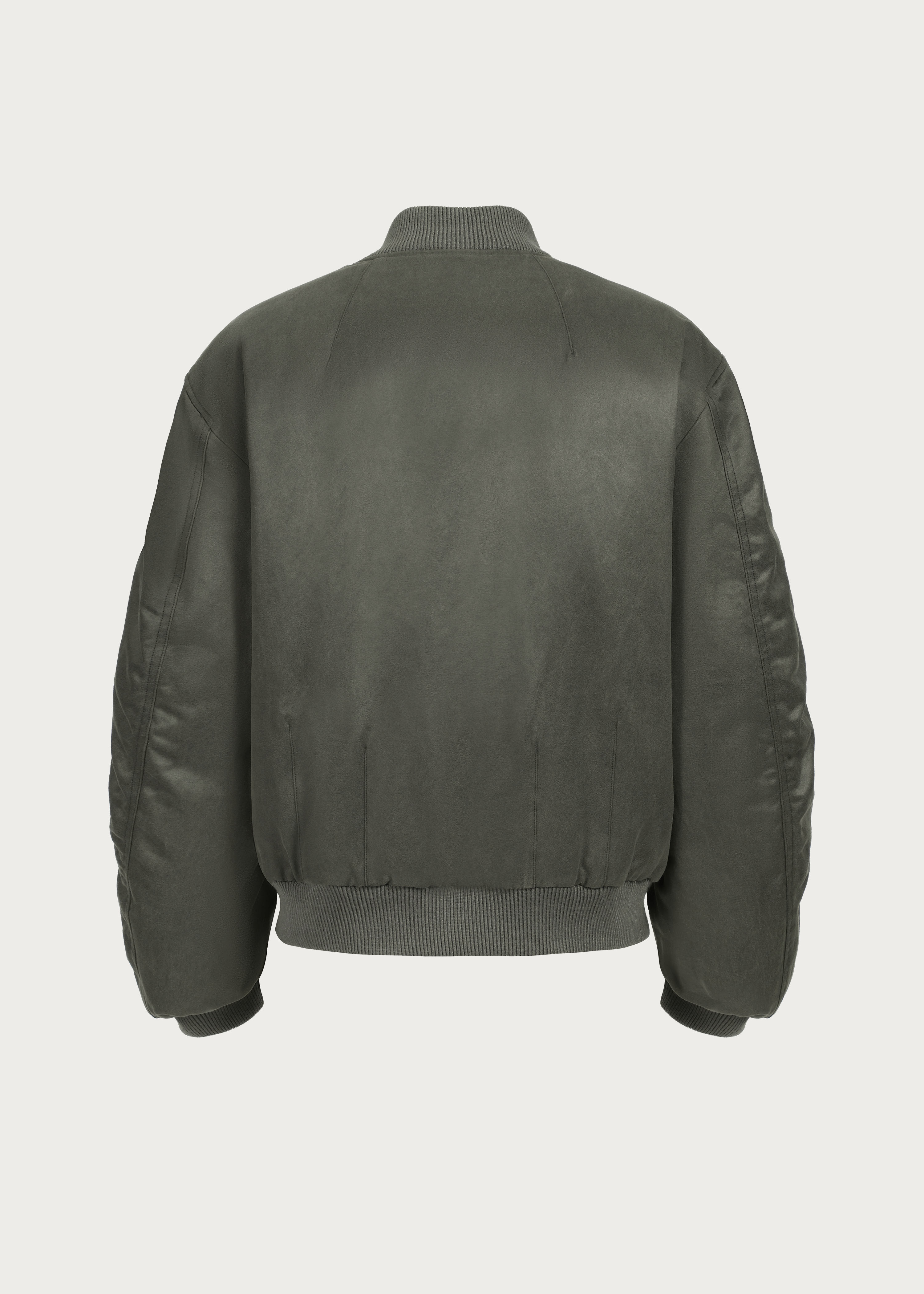 Down Jacket Retro waxy flight-jacket Dark green