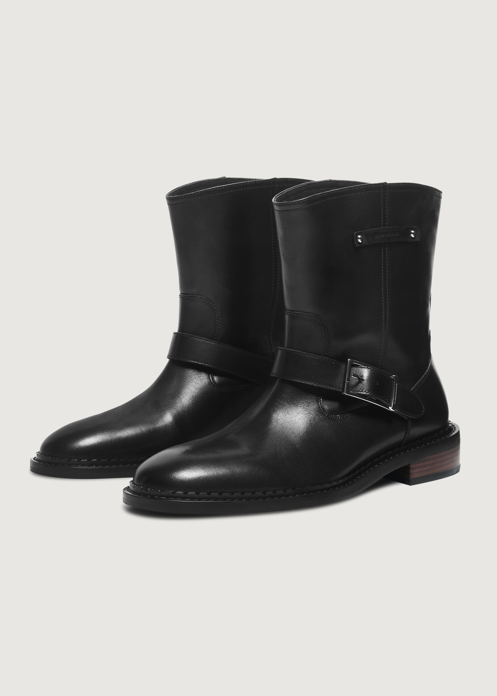 Chelsea Wood-grain heel Black