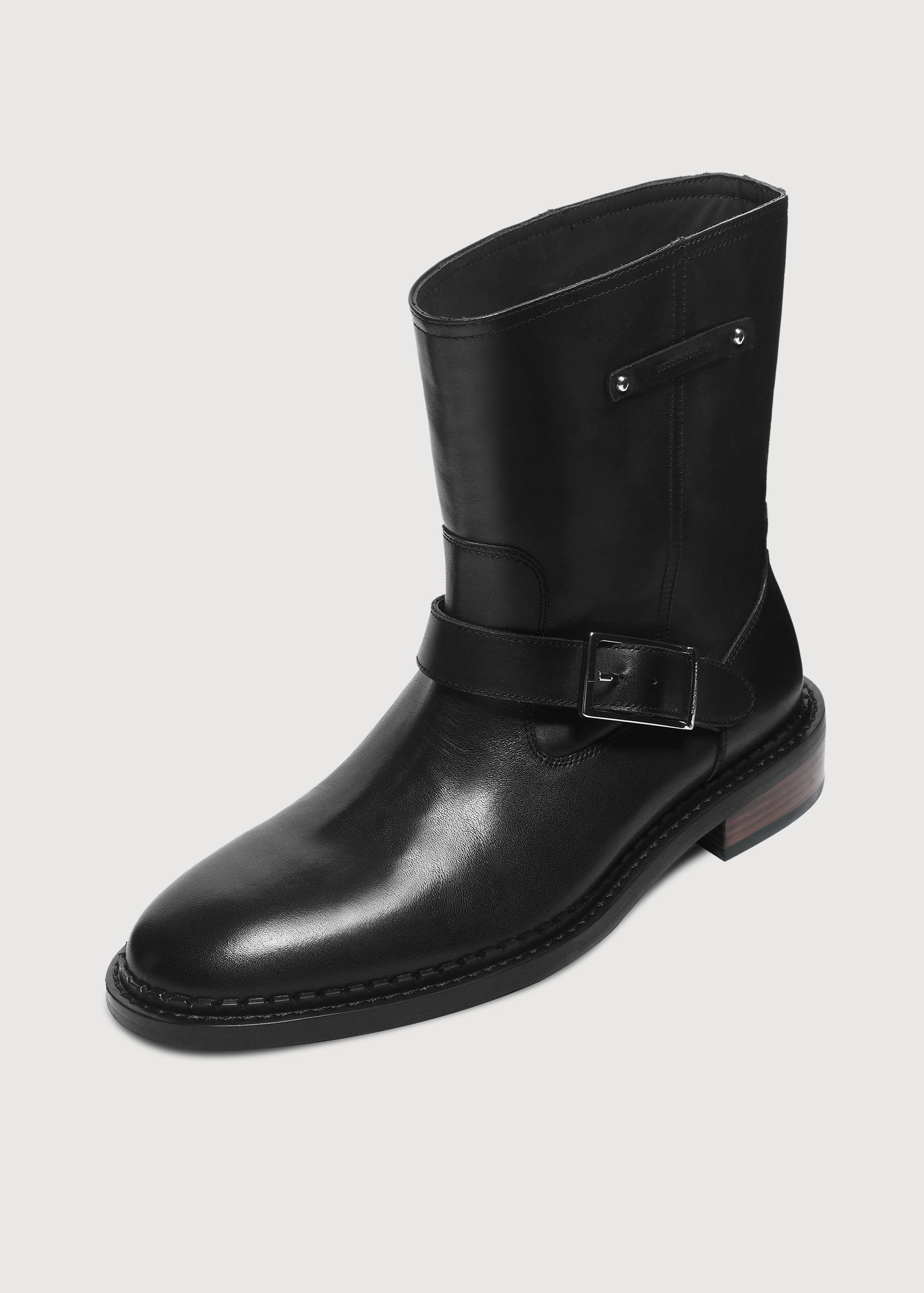 Chelsea Wood-grain heel Black