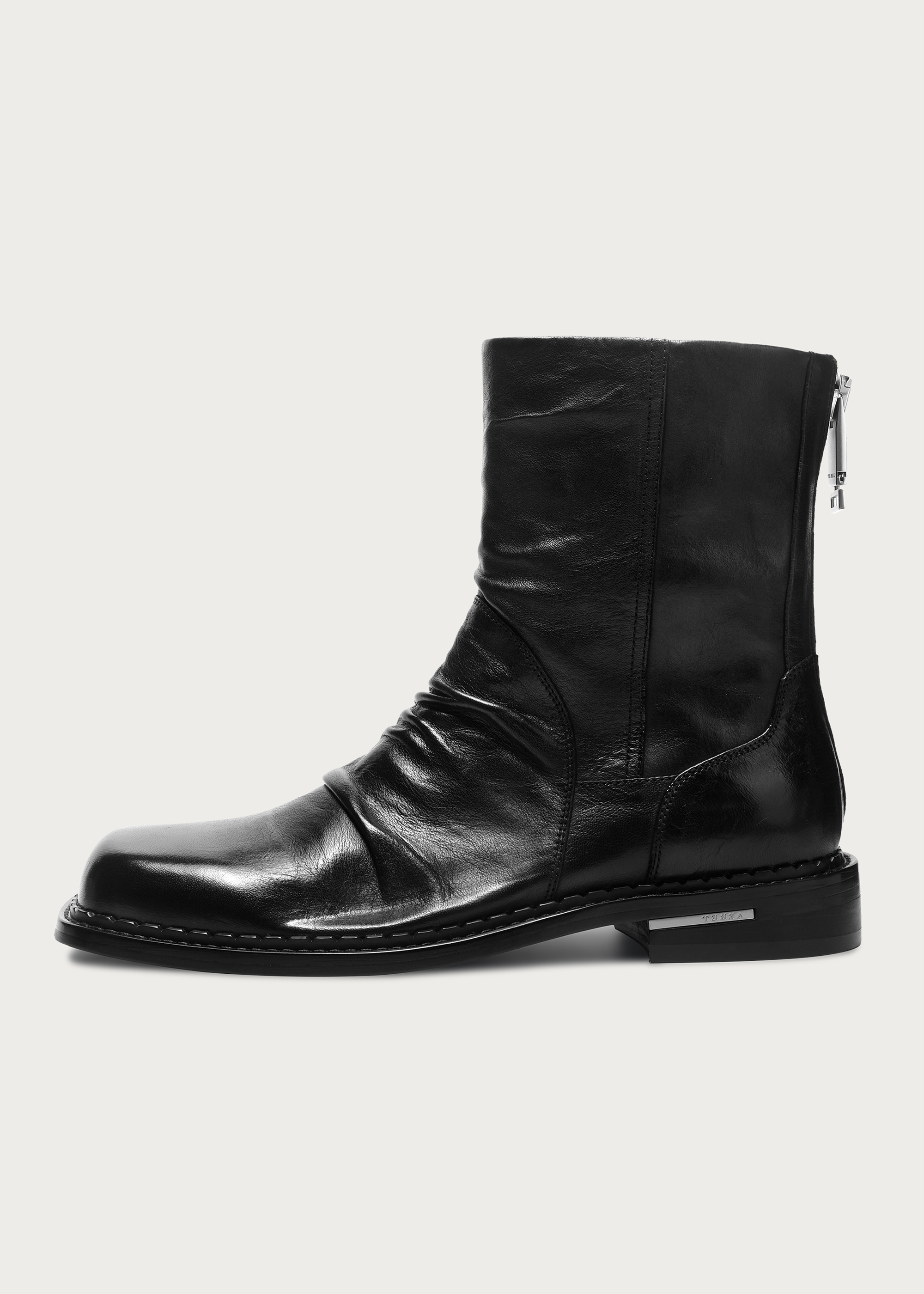 Chelsea boots Square-toe Pleated Washed-horsehide