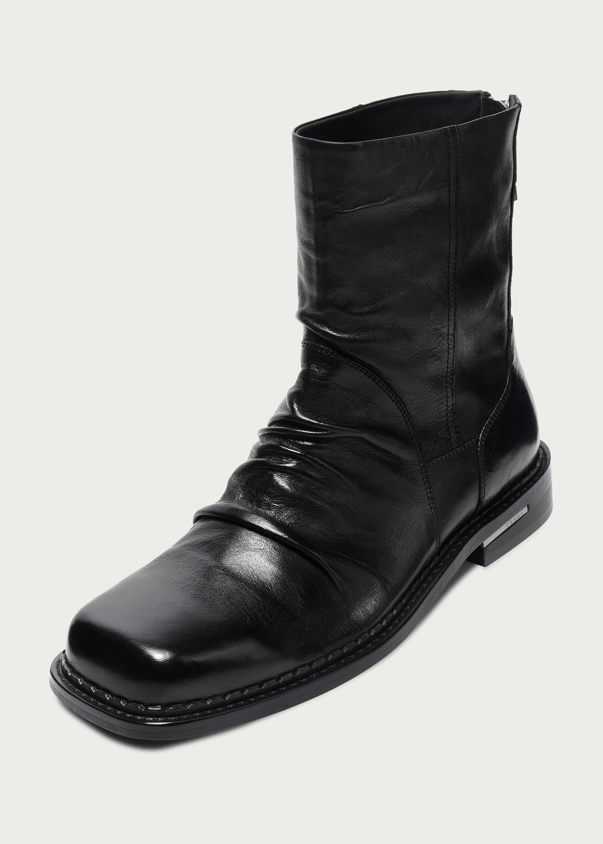 Chelsea boots Square-toe Pleated Washed-horsehide