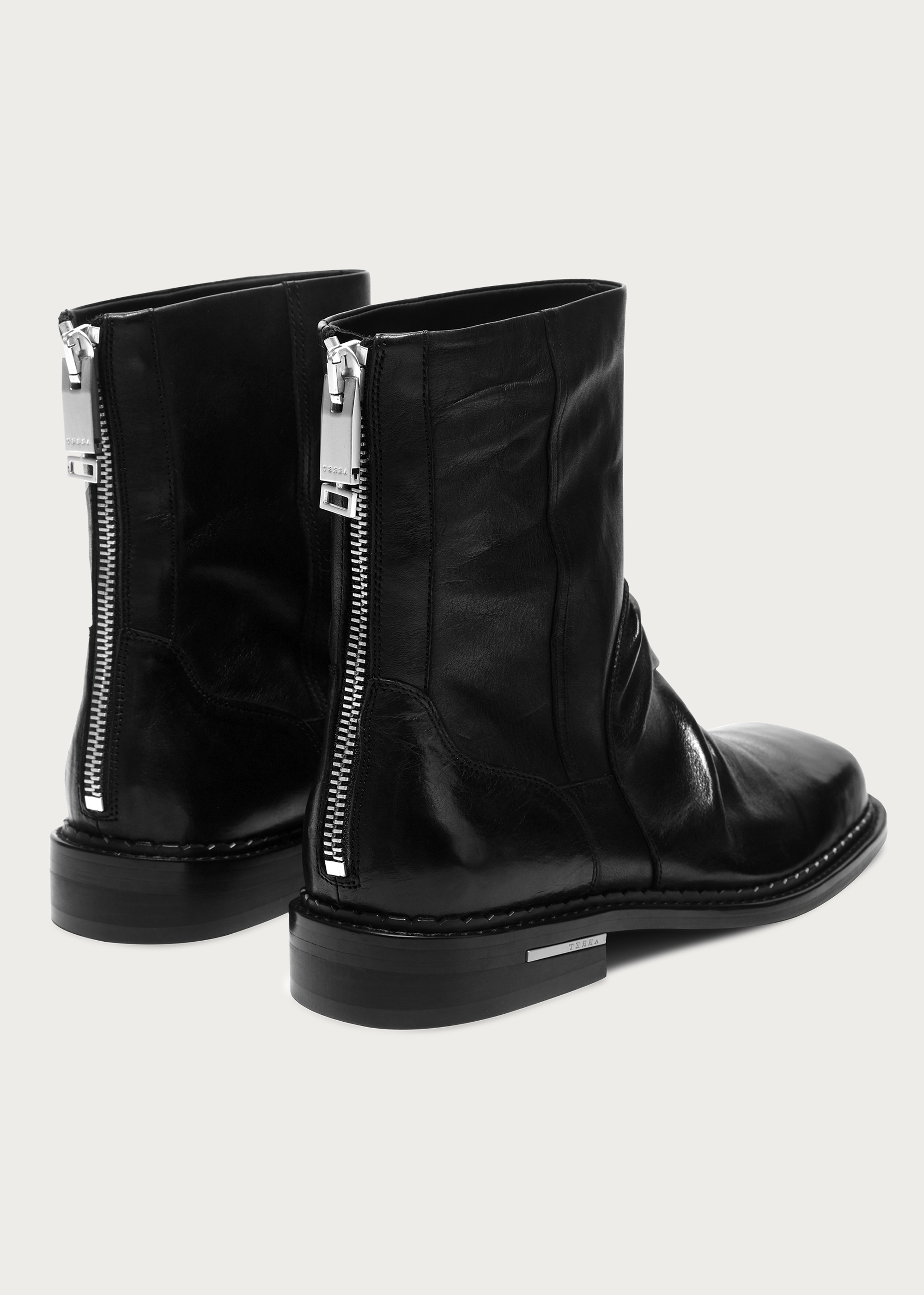 Chelsea boots Square-toe Pleated Washed-horsehide