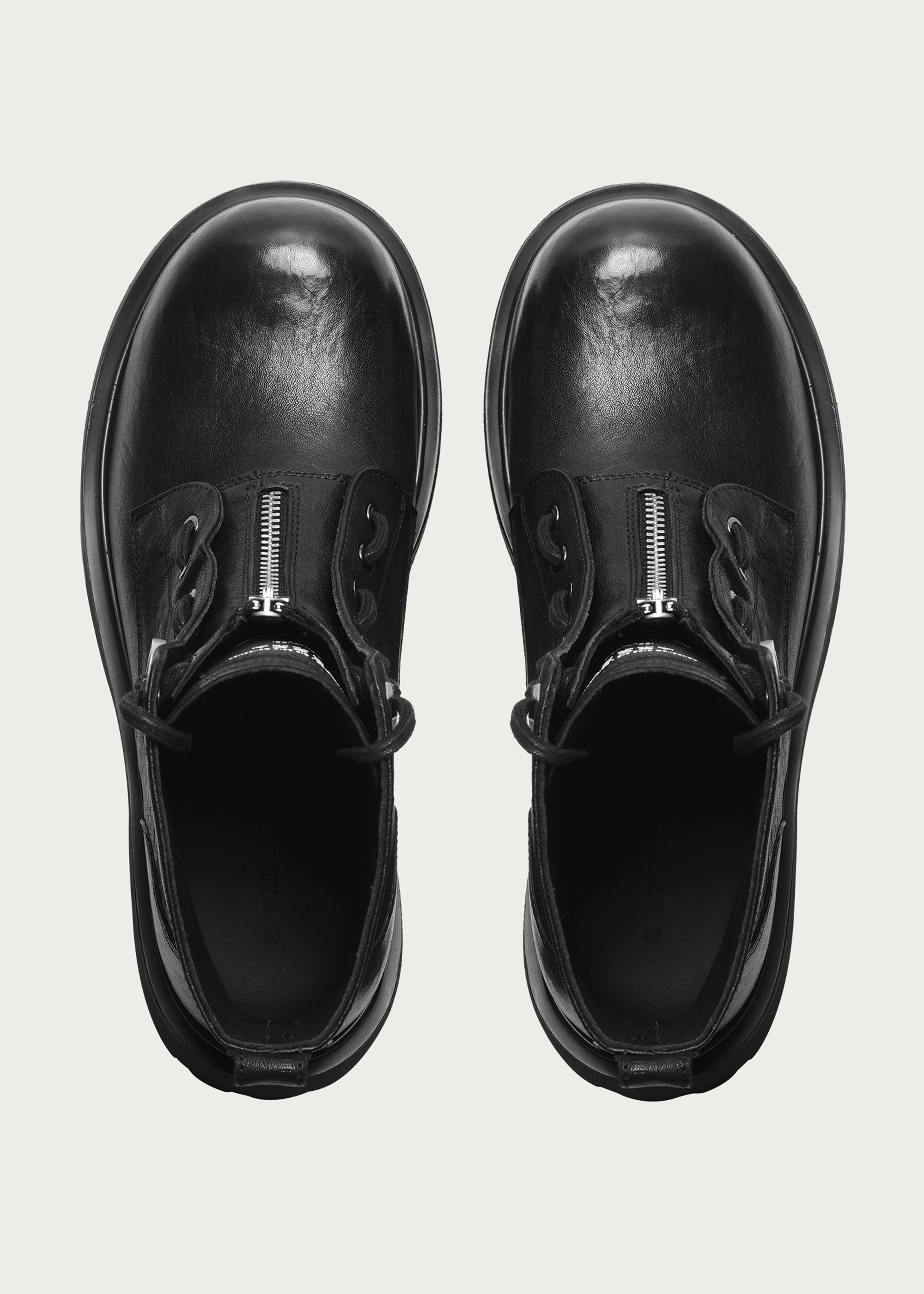 Workwear horsehide Zipper boots Black