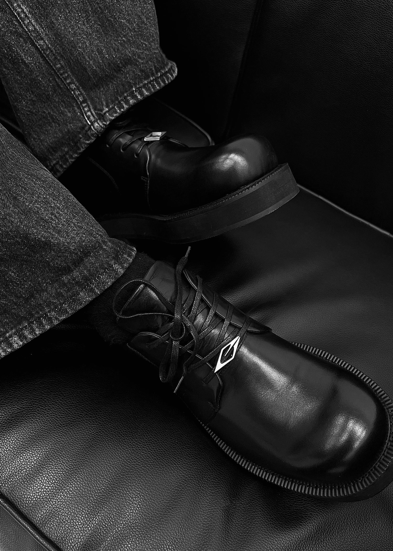 Derby shoes thick-soled Black