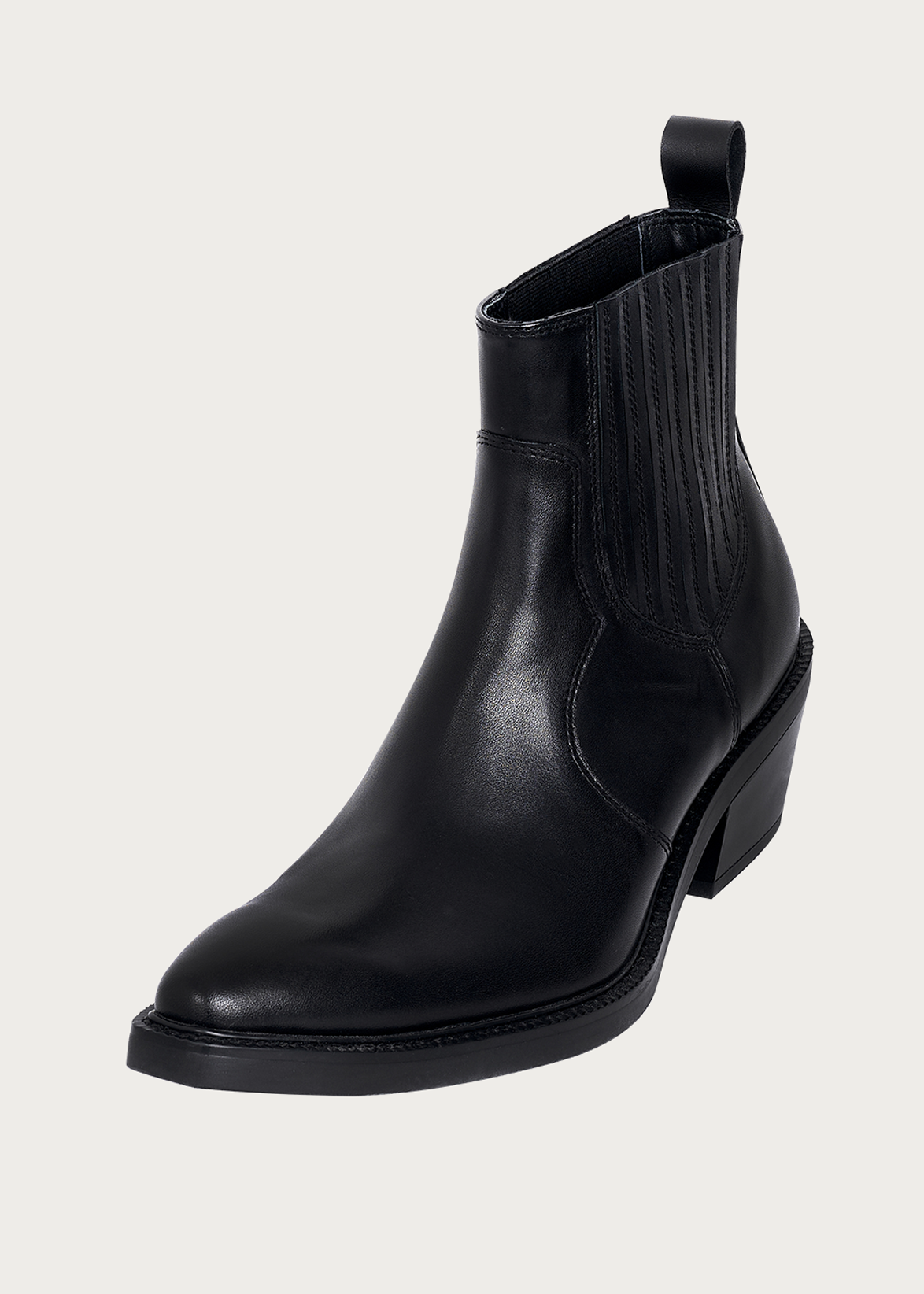 Chelsea boots Pointed-toe Calfskin Obsidian black