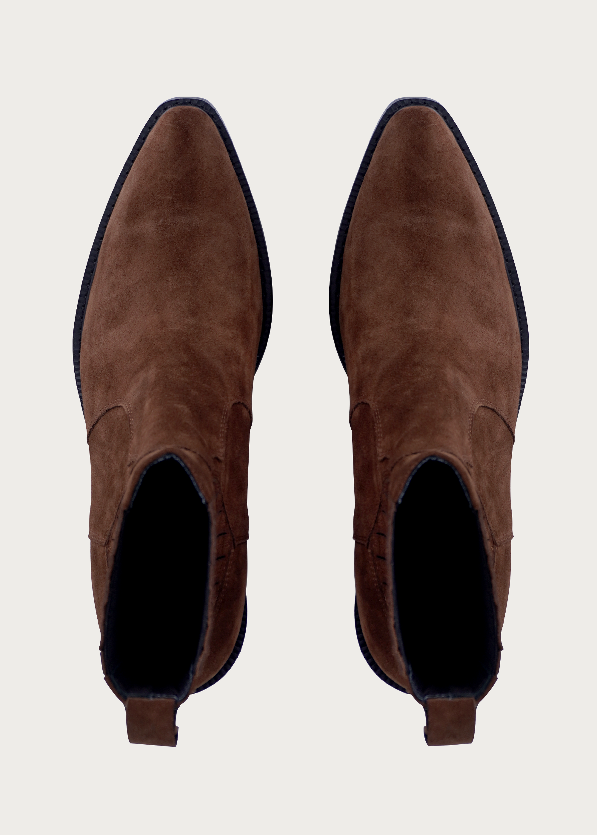 Chelsea boots Pointed toe Velvet earth brown