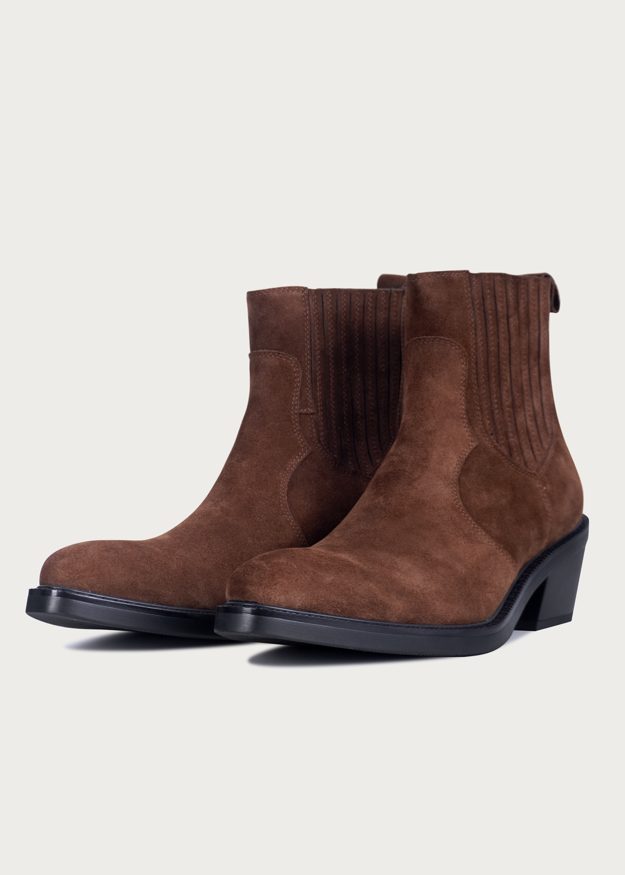 Chelsea boots Pointed toe Velvet earth brown
