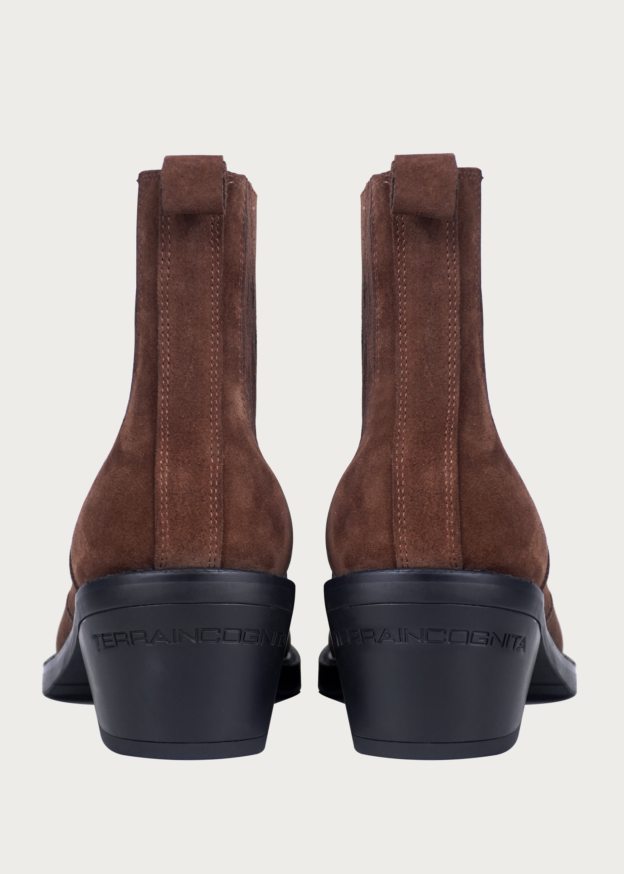 Chelsea boots Pointed toe Velvet earth brown