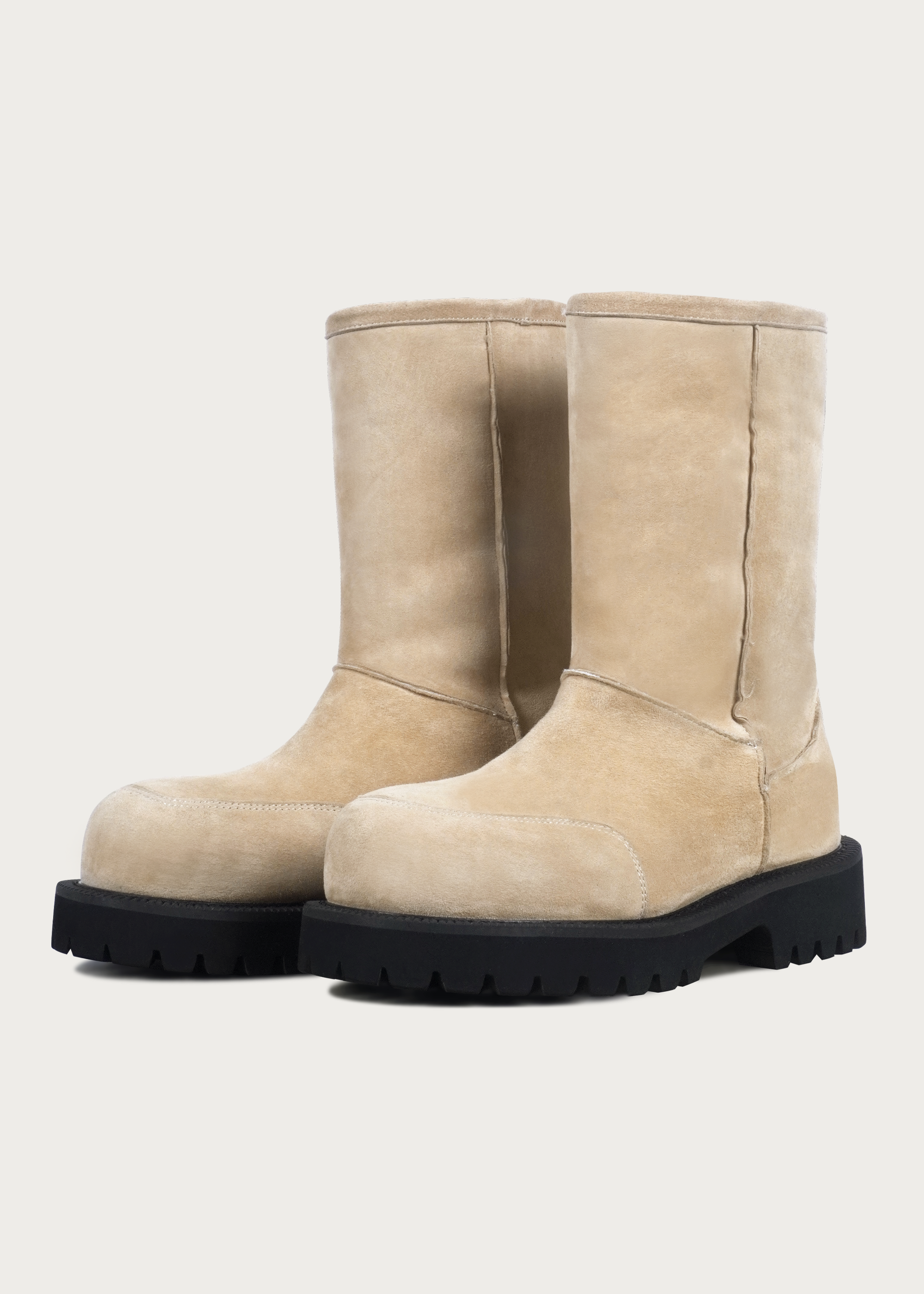 High snow boots Light cream brown