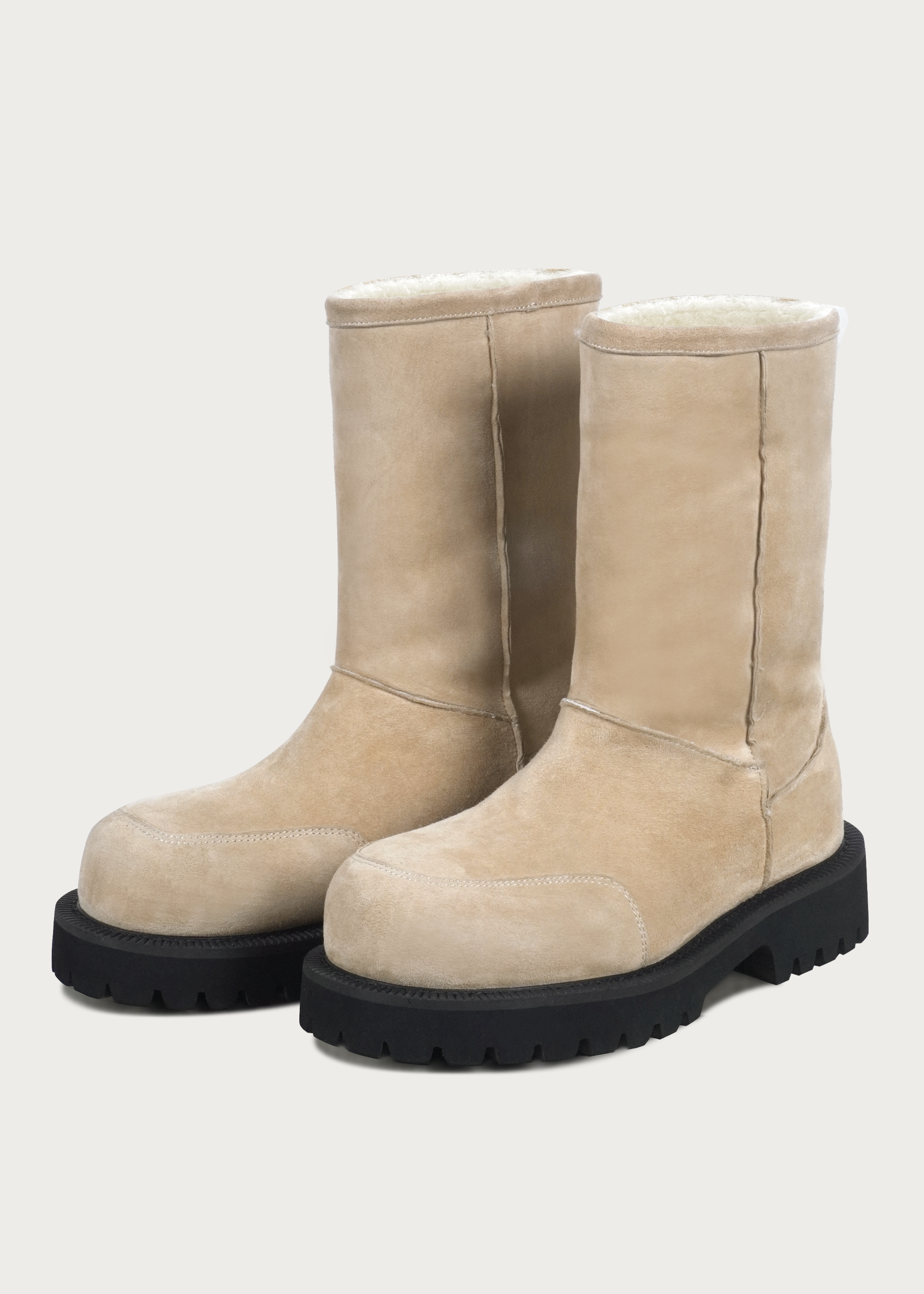 High snow boots Light cream brown