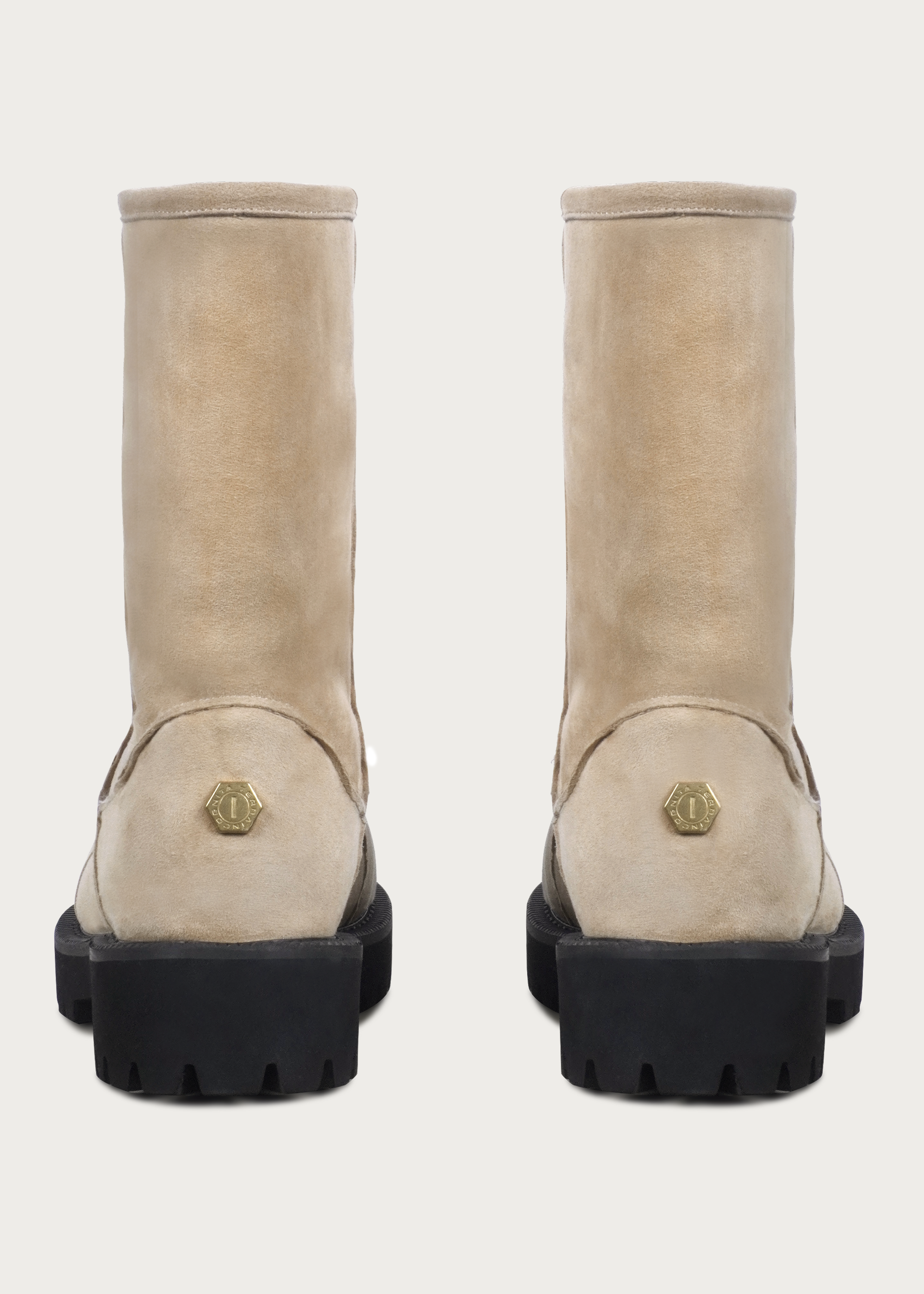 High snow boots Light cream brown