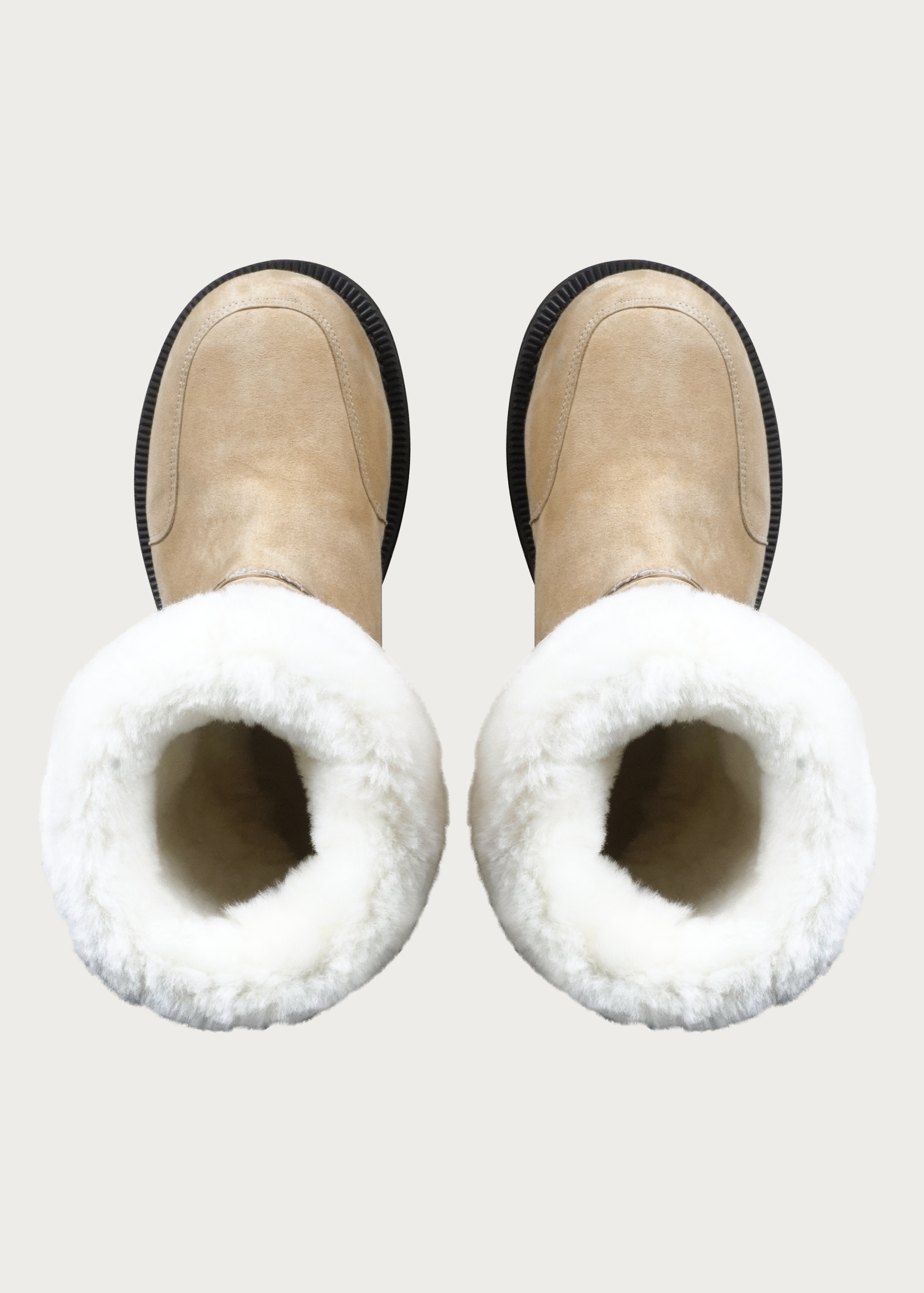 High snow boots Light cream brown