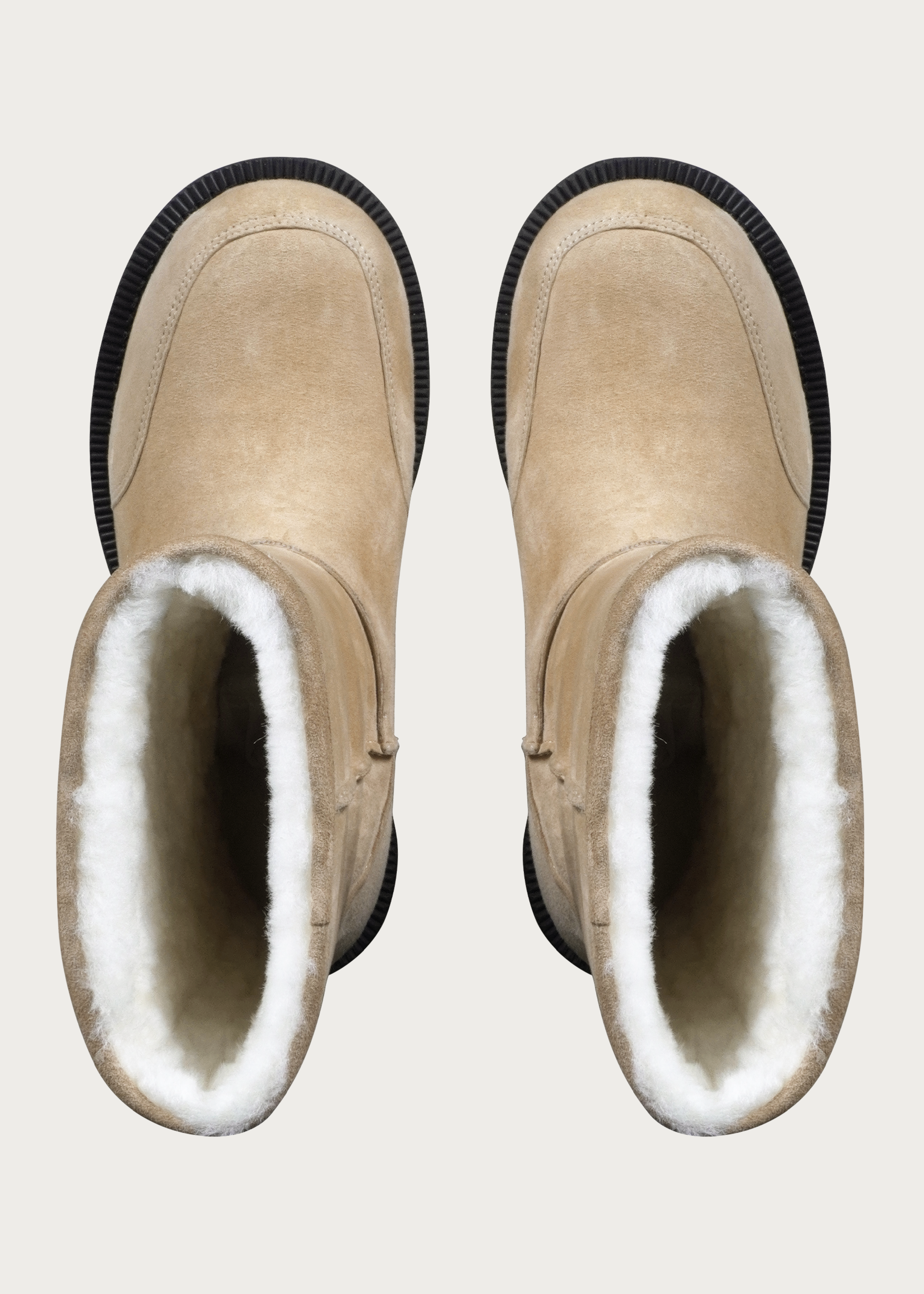 High snow boots Light cream brown