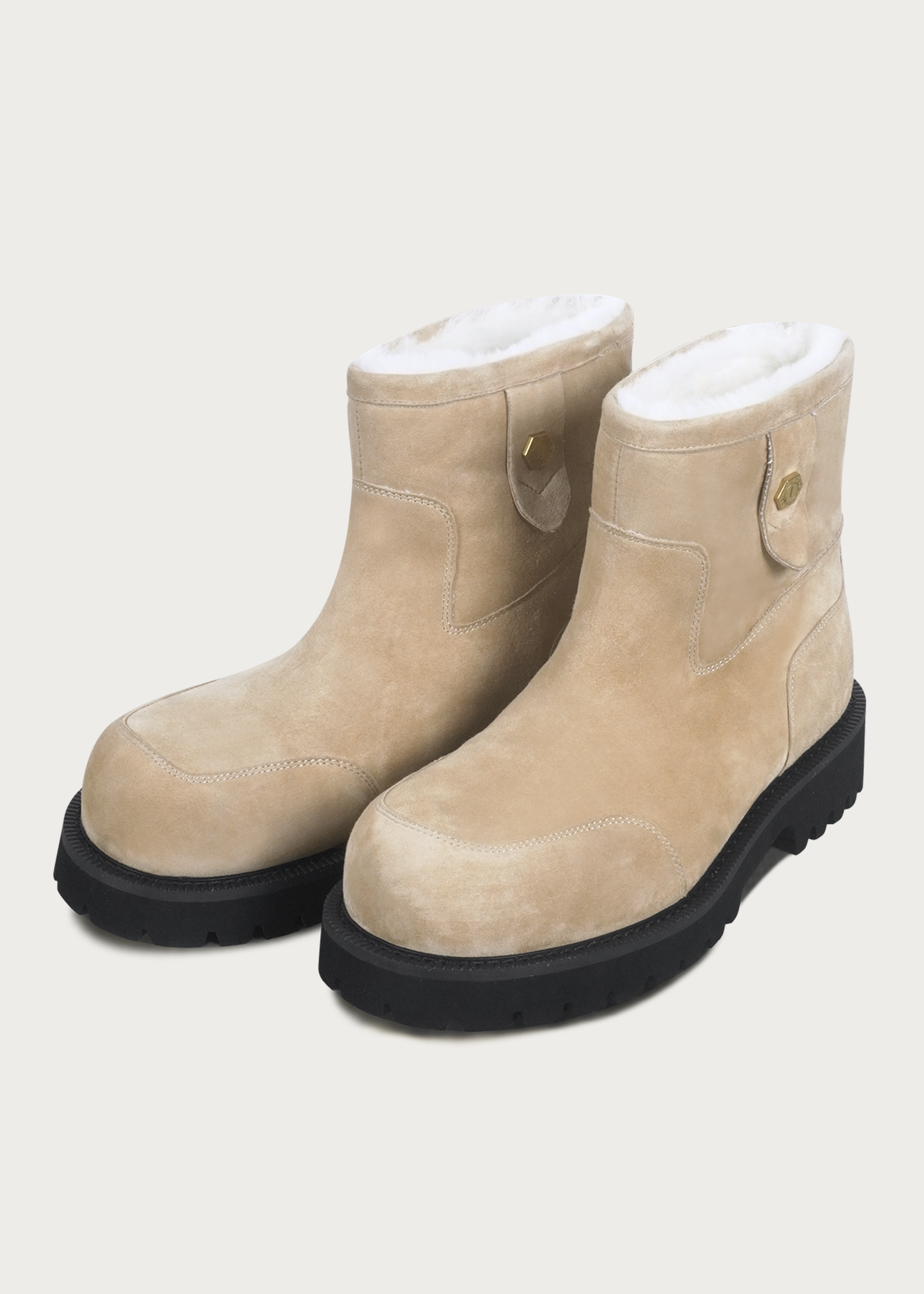 Snow boots Fleece Mid-top Light cream-brown