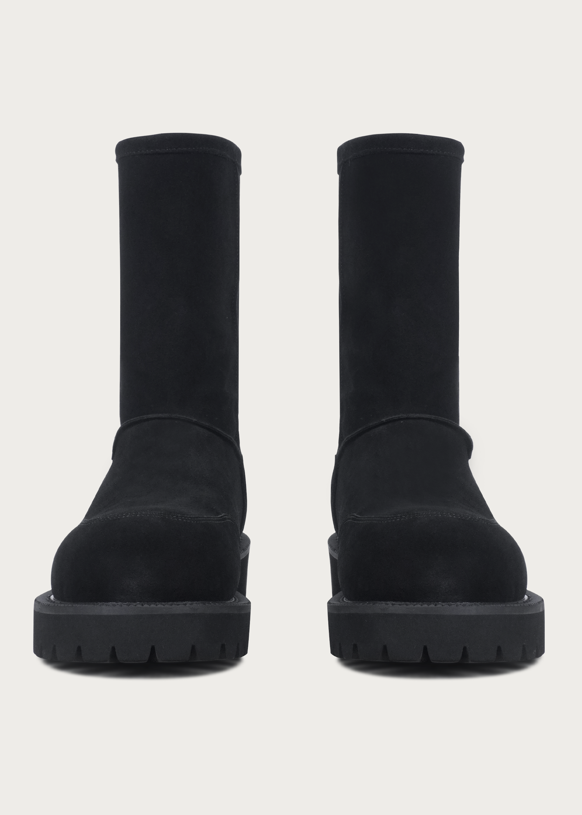 High snow boots Fleece-Lined Black