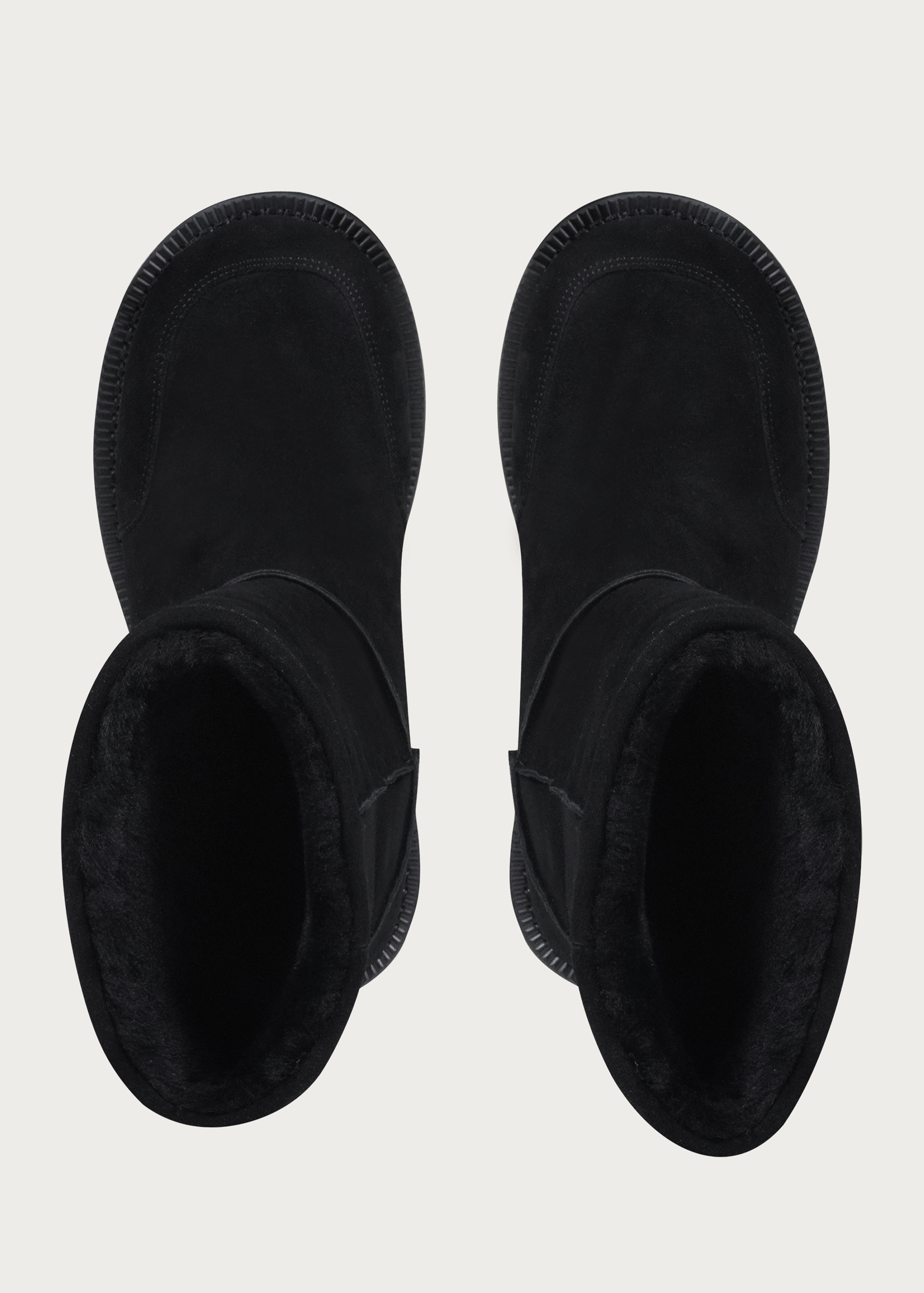 High snow boots Fleece-Lined Black