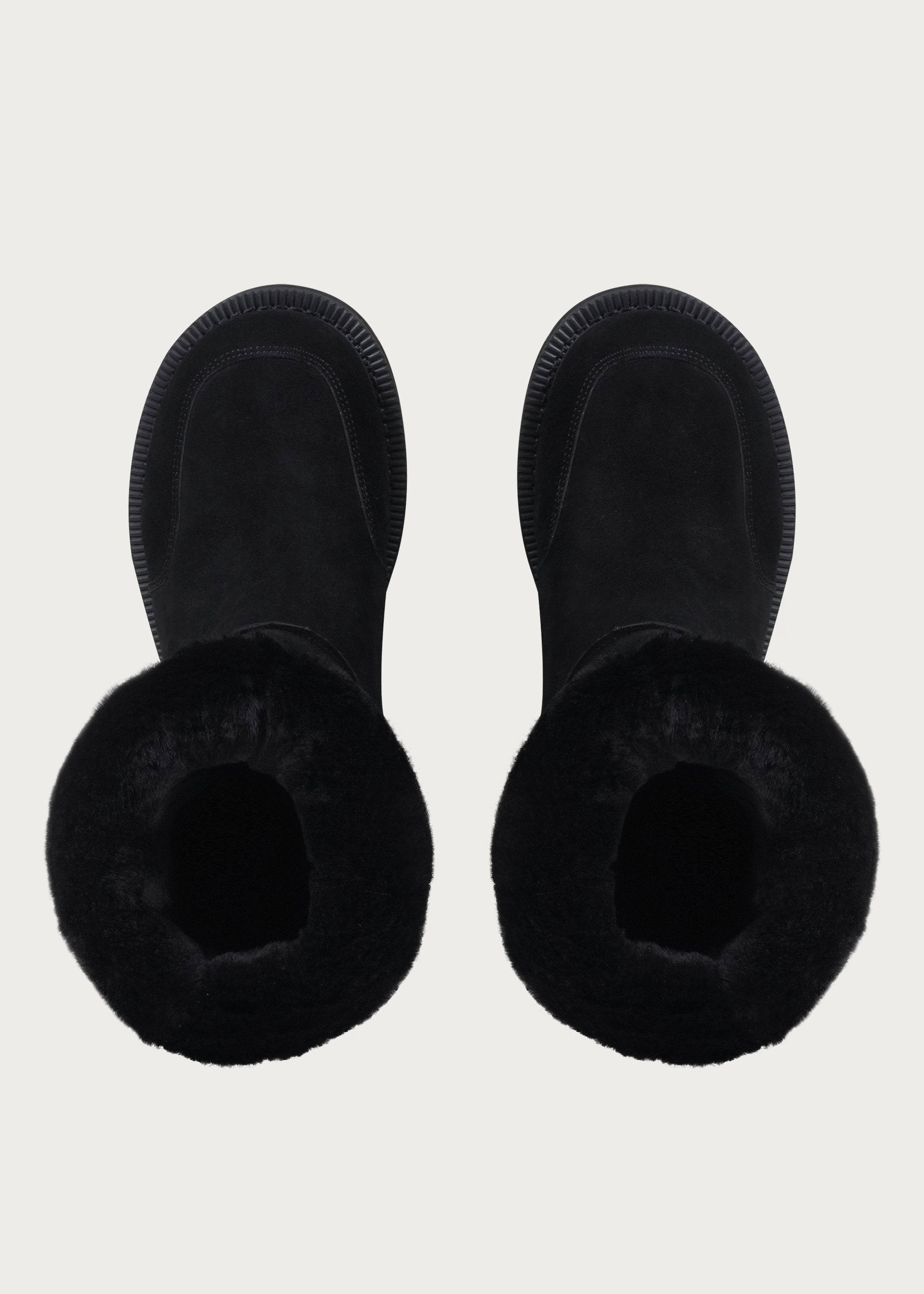 High snow boots Fleece-Lined Black