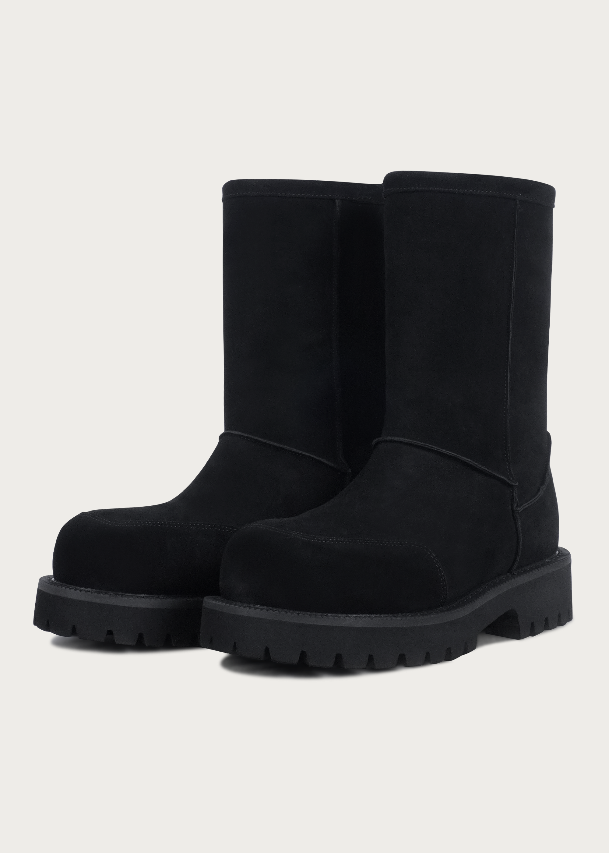 High snow boots Fleece-Lined Black