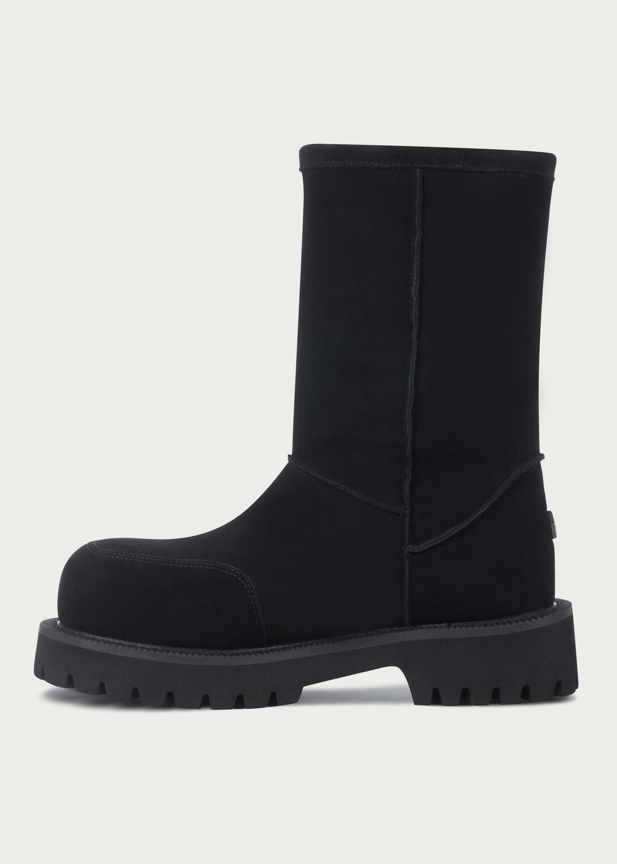 High snow boots Fleece-Lined Black
