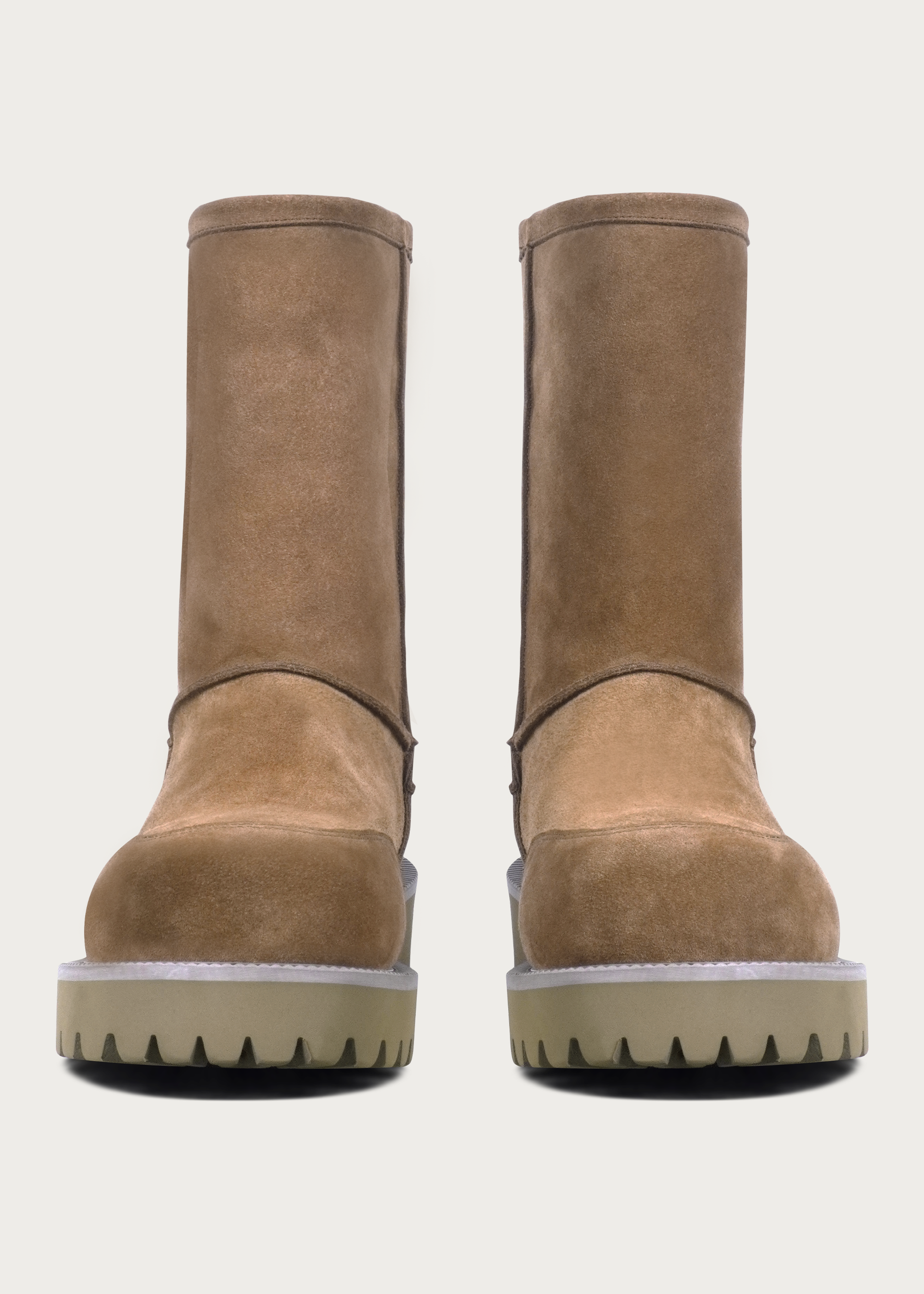High snow boots Fleece-Lined Light brown