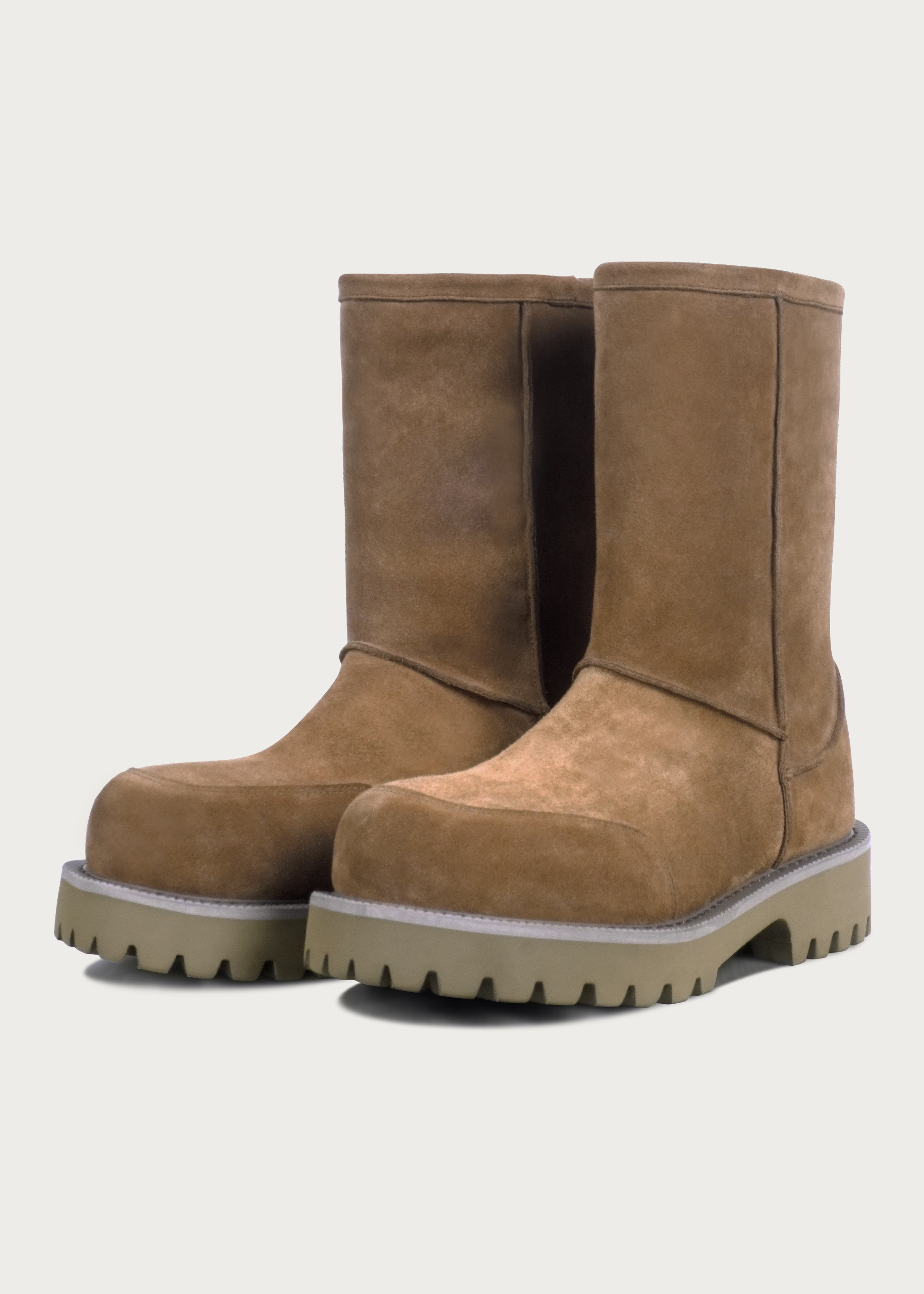 High snow boots Fleece-Lined Light brown