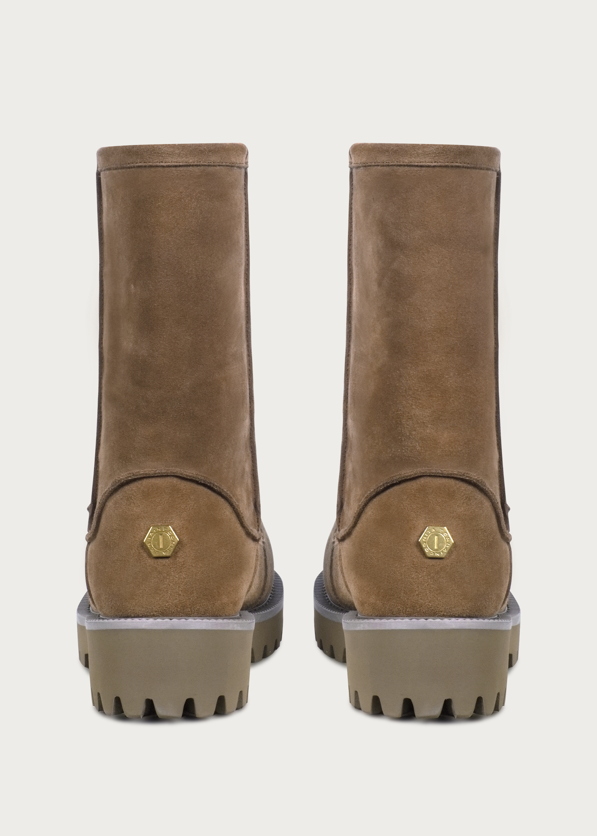 High snow boots Fleece-Lined Light brown