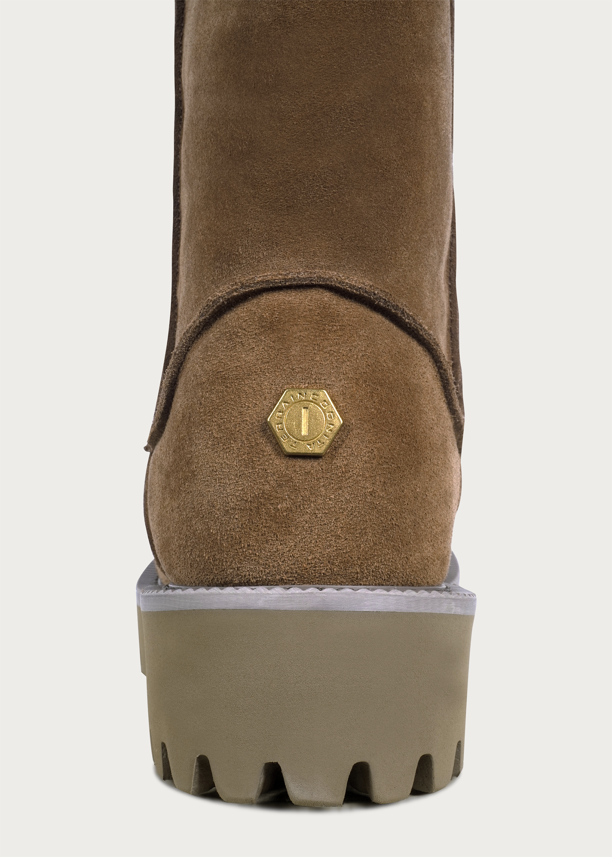 High snow boots Fleece-Lined Light brown