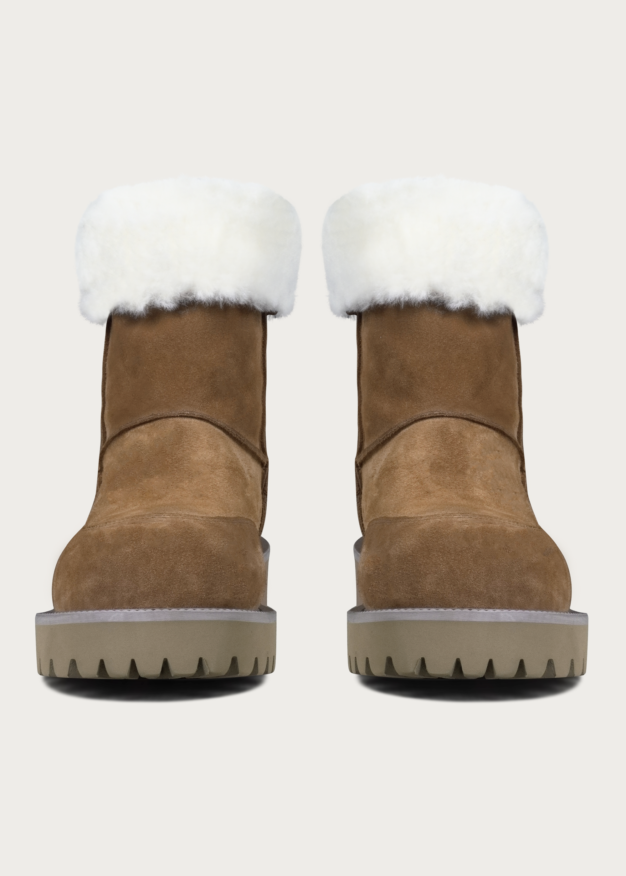High snow boots Fleece-Lined Light brown