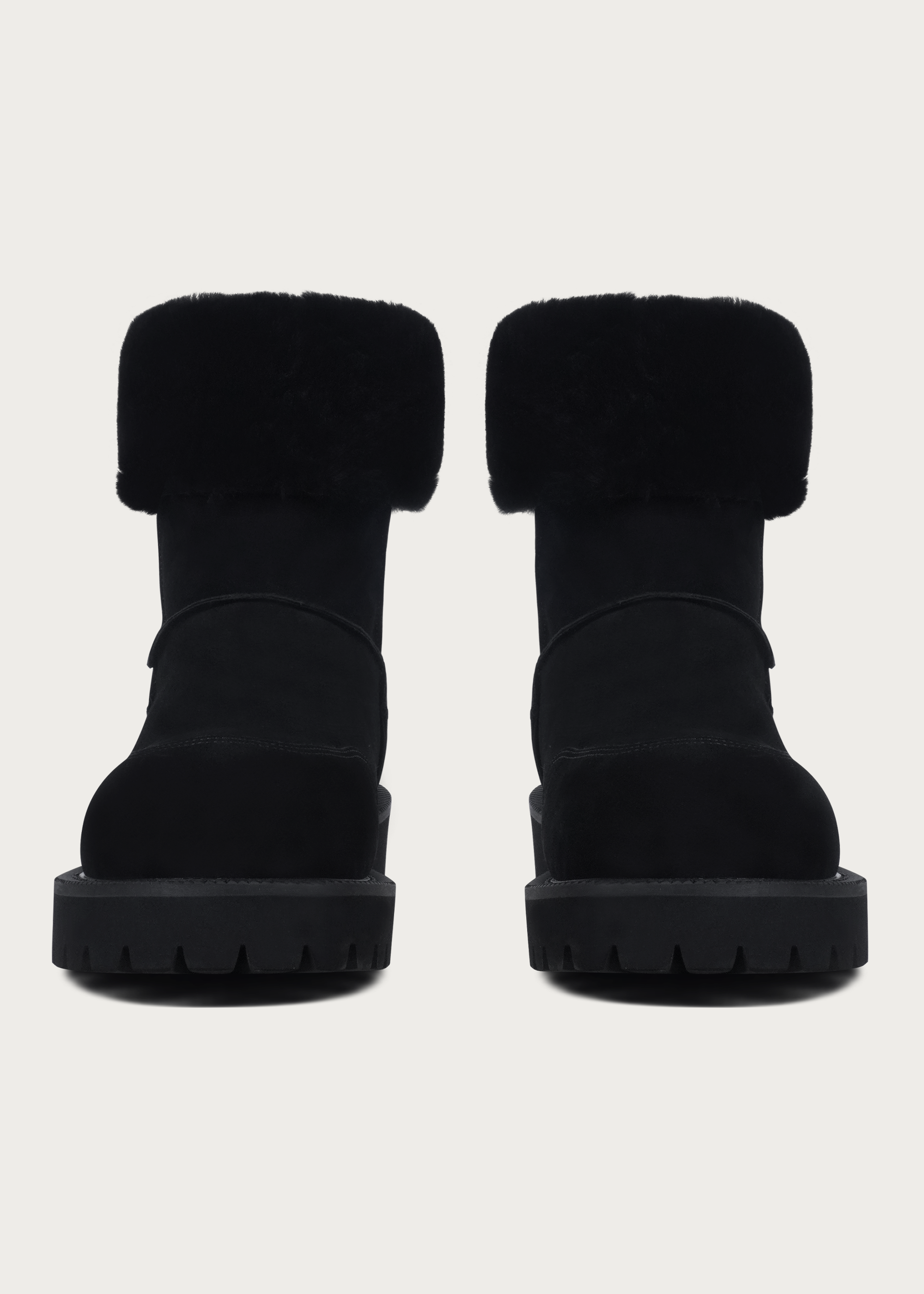 High snow boots Fleece-Lined Black