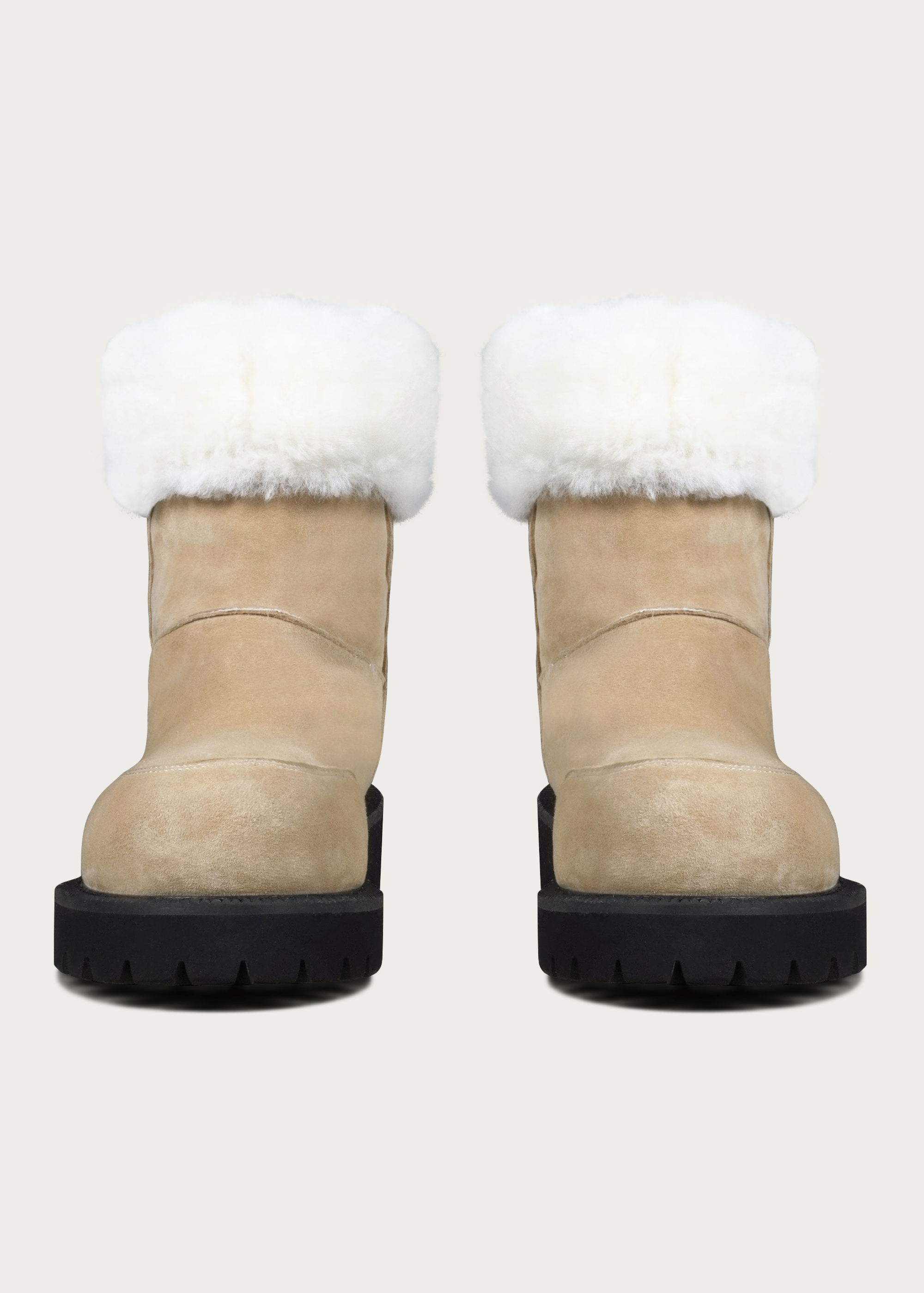 High snow boots Light cream brown