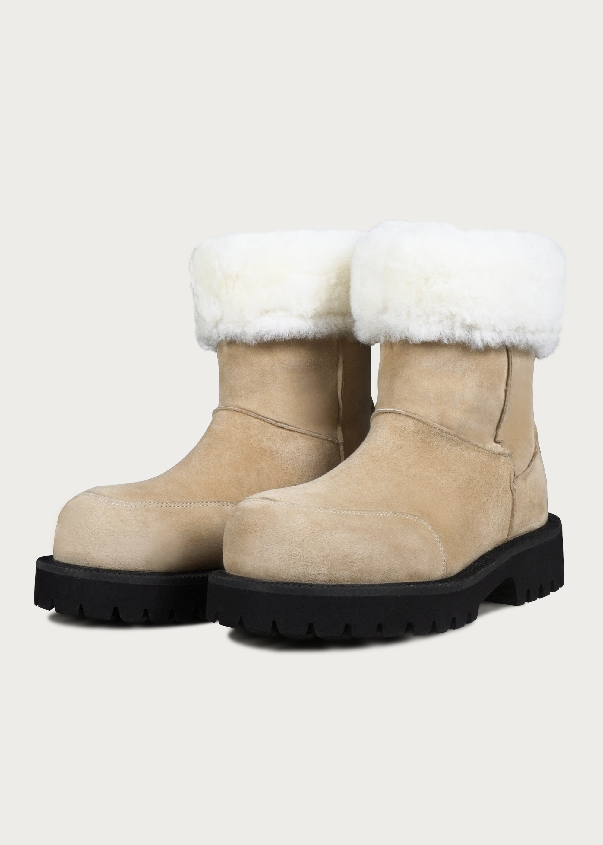 High snow boots Light cream brown