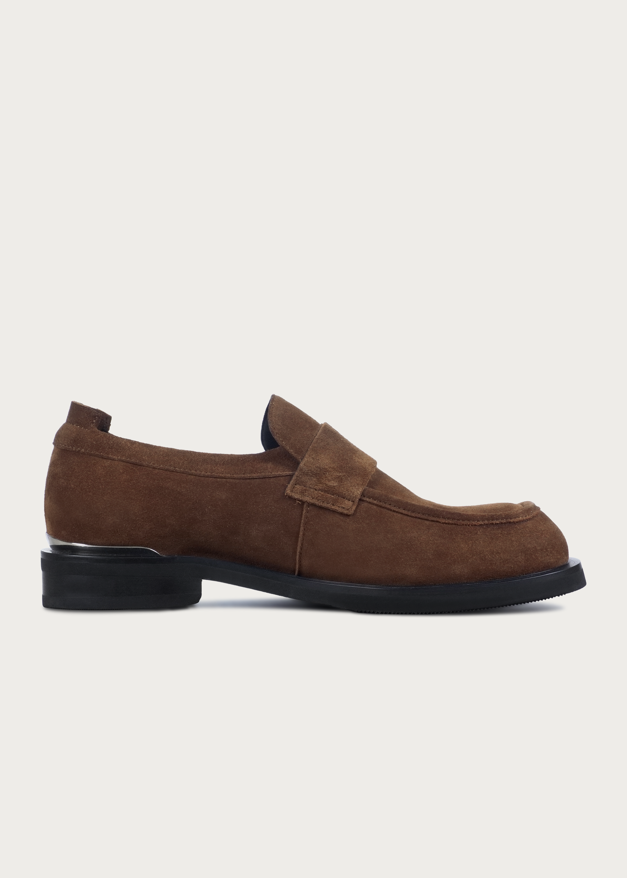 Loafers Button Leather Brown