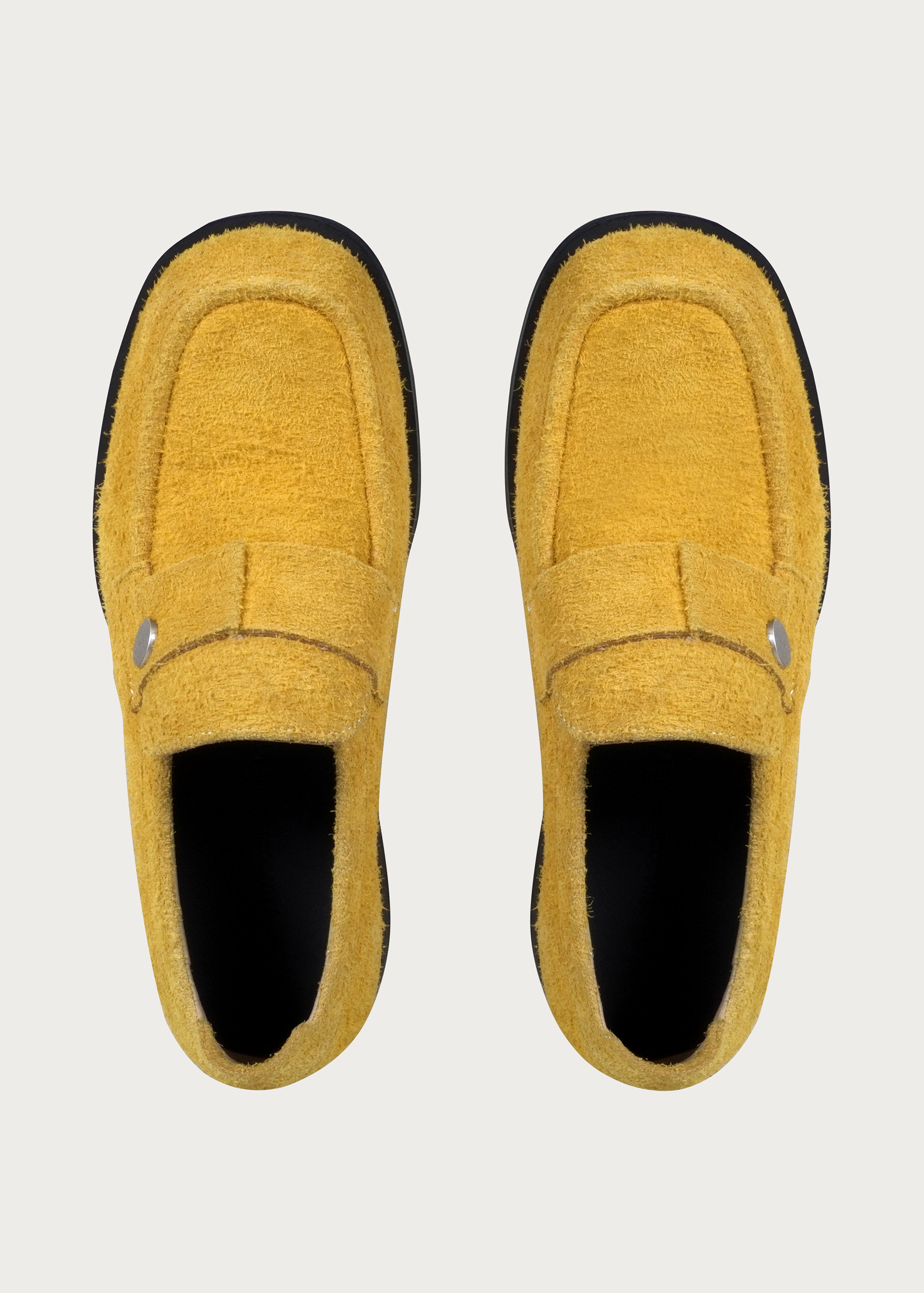Loafers Button Leather Yellow