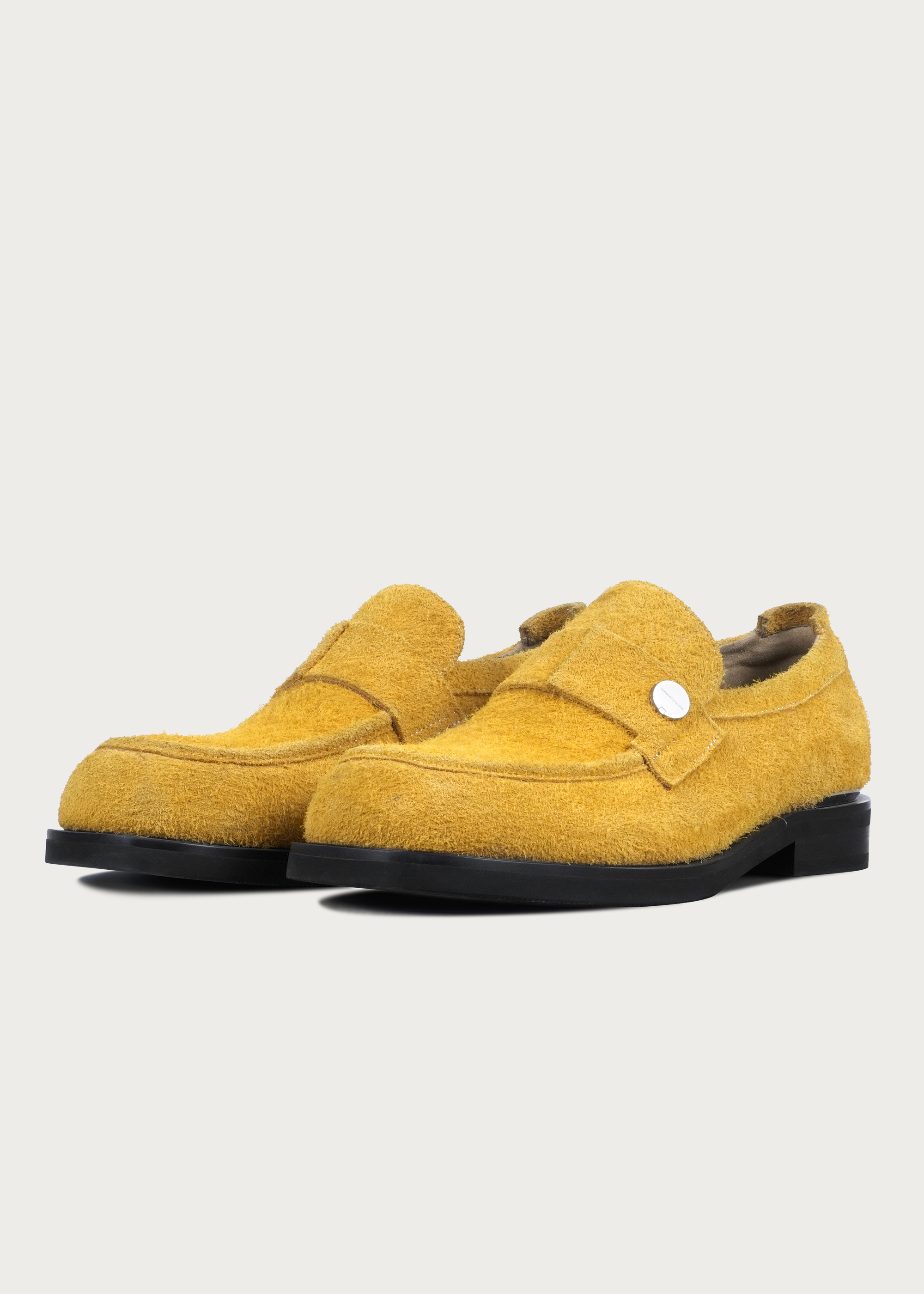 Loafers Button Leather Yellow