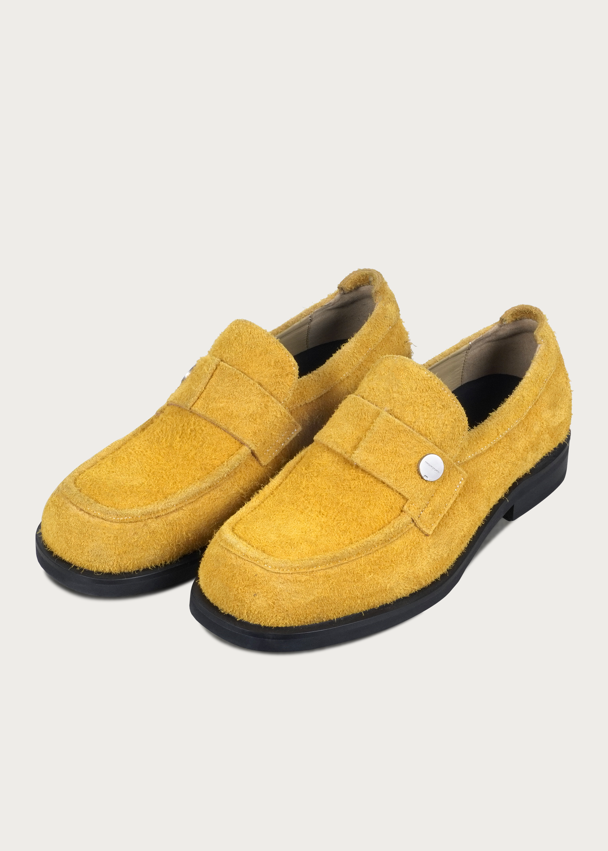 Loafers Button Leather Yellow